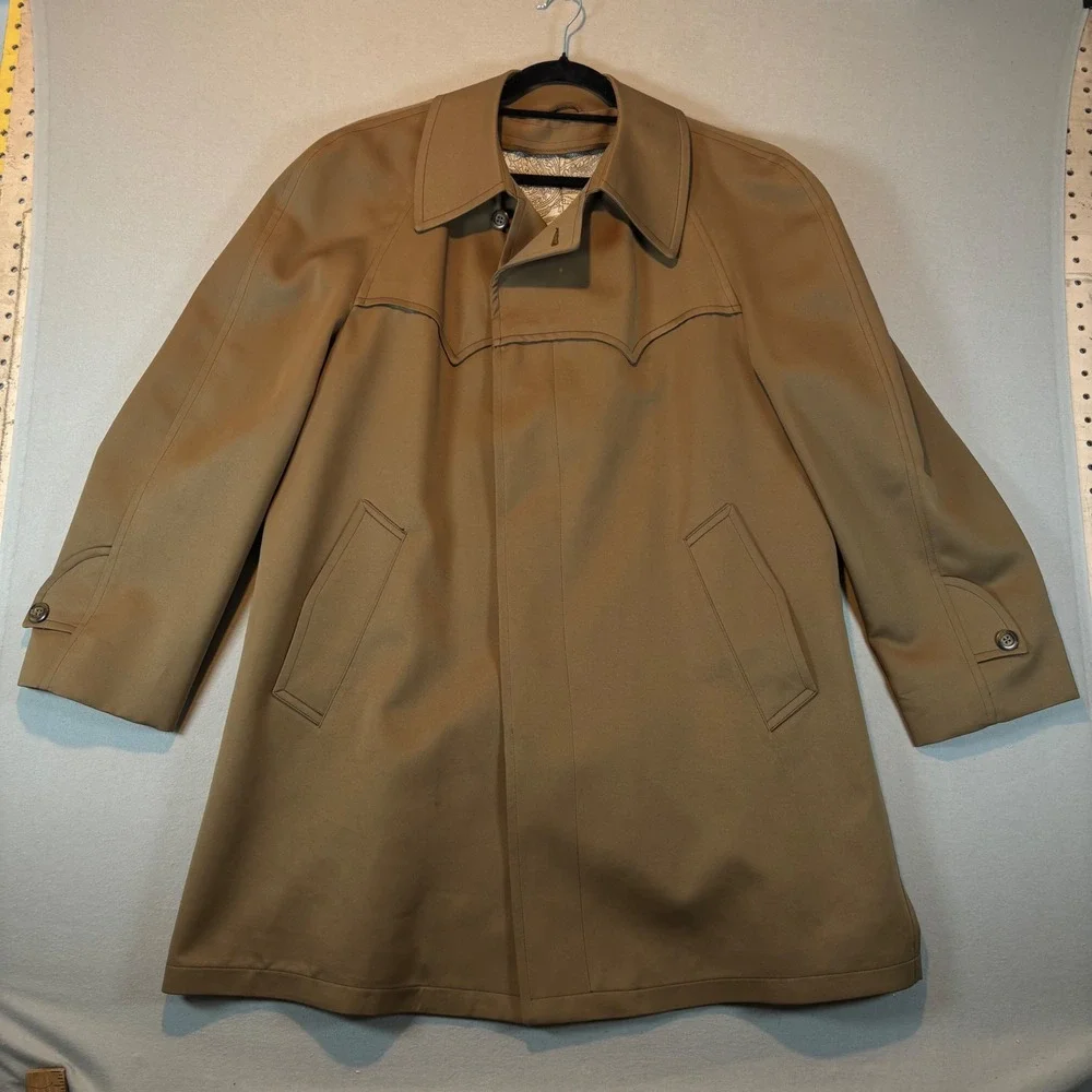 Mens Western Sport Coat 42R Tan Cowboy Ranch Blazer Yoke Jacket Best Season Mate